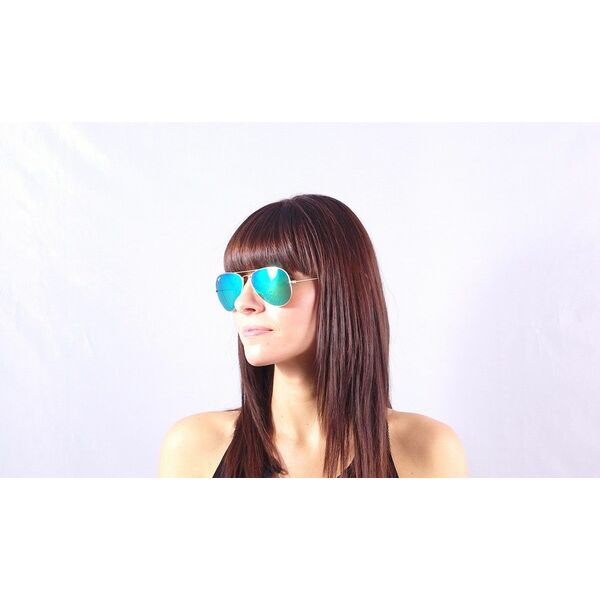 lunettes de soleil ray ban aviator femme monture doree verres miroirs 2013 6052 600 600 F