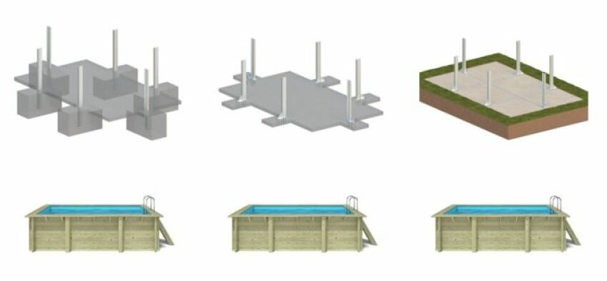 3 options de montage pour les piscines en bois Altanka&nbsp;&nbsp;