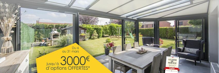 Akena Verandas vous offre jusqu'à 3000€ d'équipements sur votre véranda. &nbsp;&nbsp;