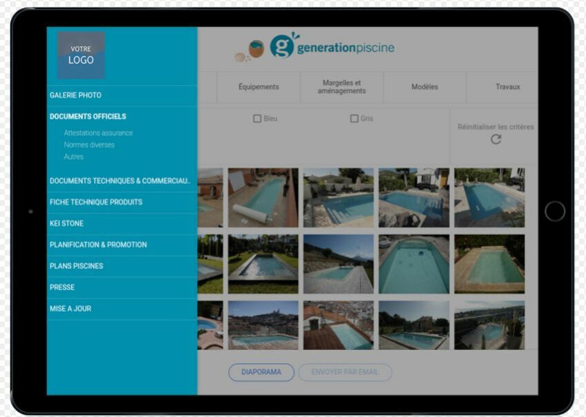 Application mobile Génération Piscine&nbsp;&nbsp;