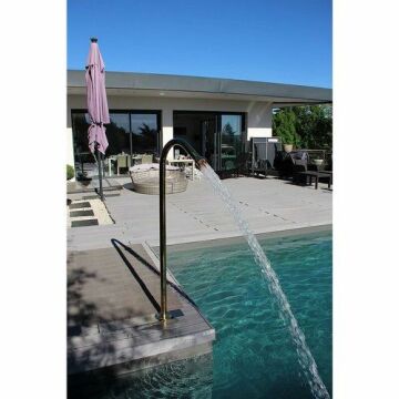 Cascade inox piscine Fontaine ZENLYS 304 Canon Massage Jet d'eau doré Embout 17 Trous/Hauteur 1m50