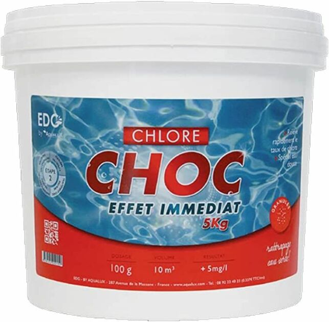 Chlore Choc Piscine - Granulés - Seau 5 kg
