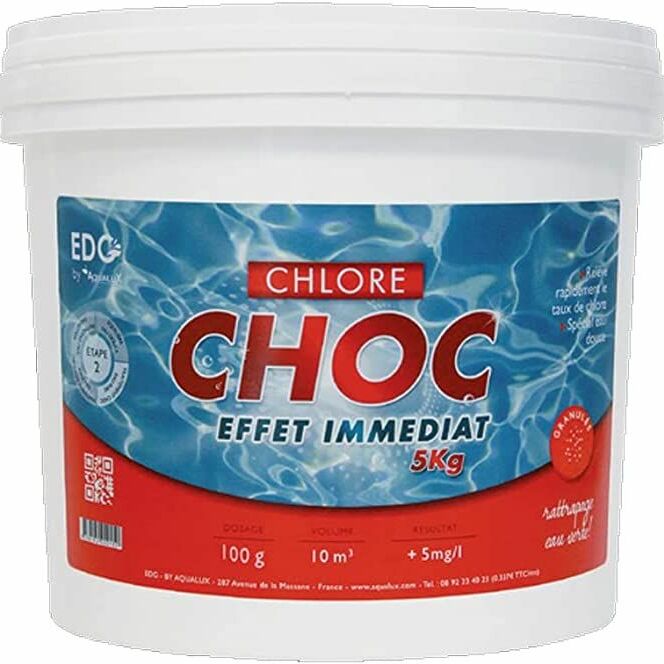 Chlore Choc Piscine - Granulés - Seau 5 kg © EDG
