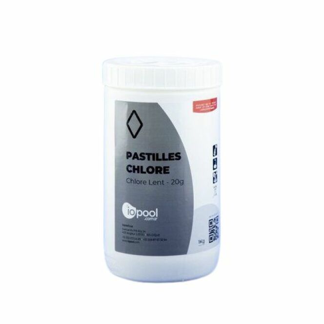 Chlore lent - pastilles 20g - 1 kg - iopool DR