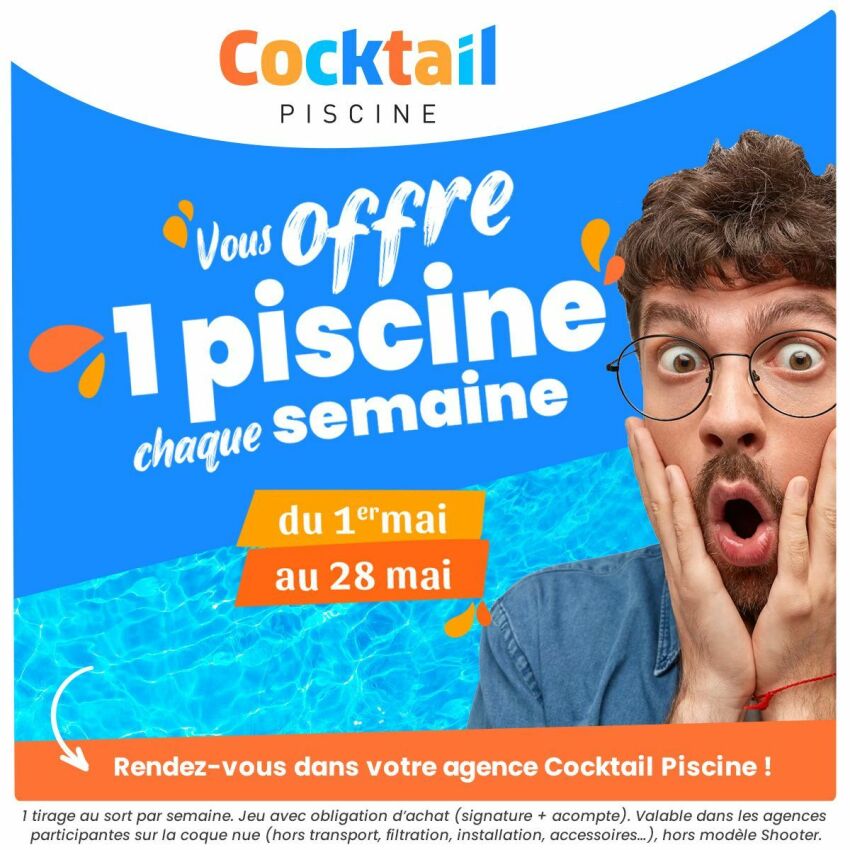 Cocktail Piscine offre une piscine chaque semaine tout au long du mois de mai&nbsp;&nbsp;