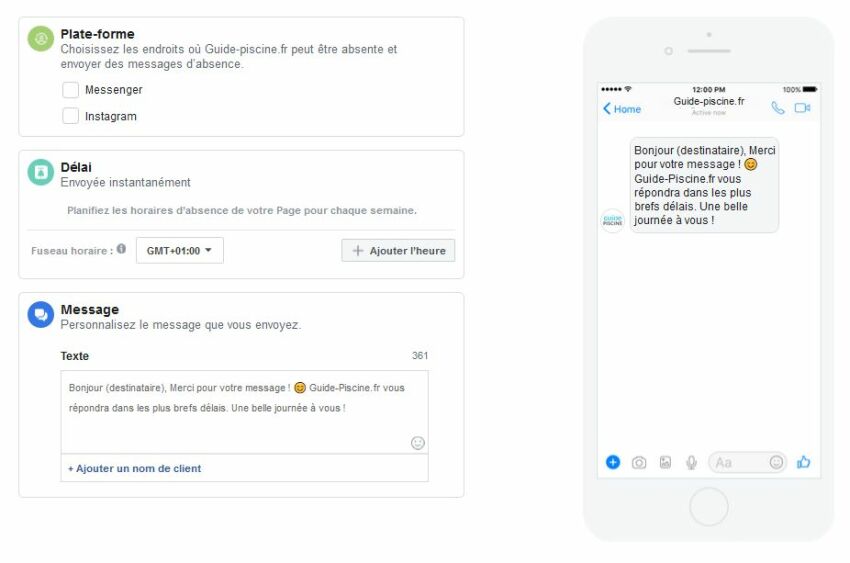 Configurer une réponse automatique 