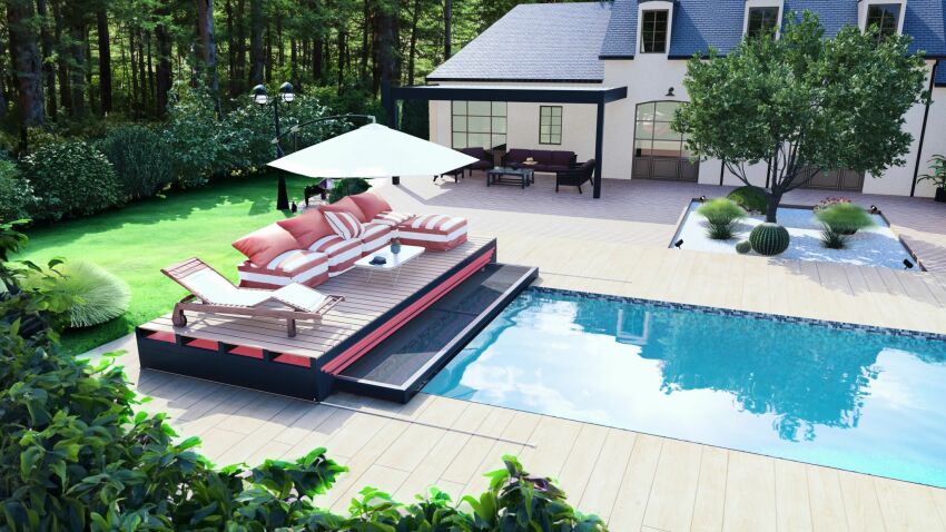 Couverture innovante pour piscine Amexso, spécialement dédiée aux pisciniers&nbsp;&nbsp;