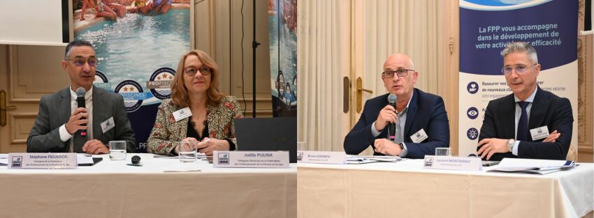 (de gauche à droite) Stéphane Figueroa, Joëlle Pulinx, Bruno Godinou et Laurent Montserrat lors de la conférence de presse de la FPP&nbsp;&nbsp;