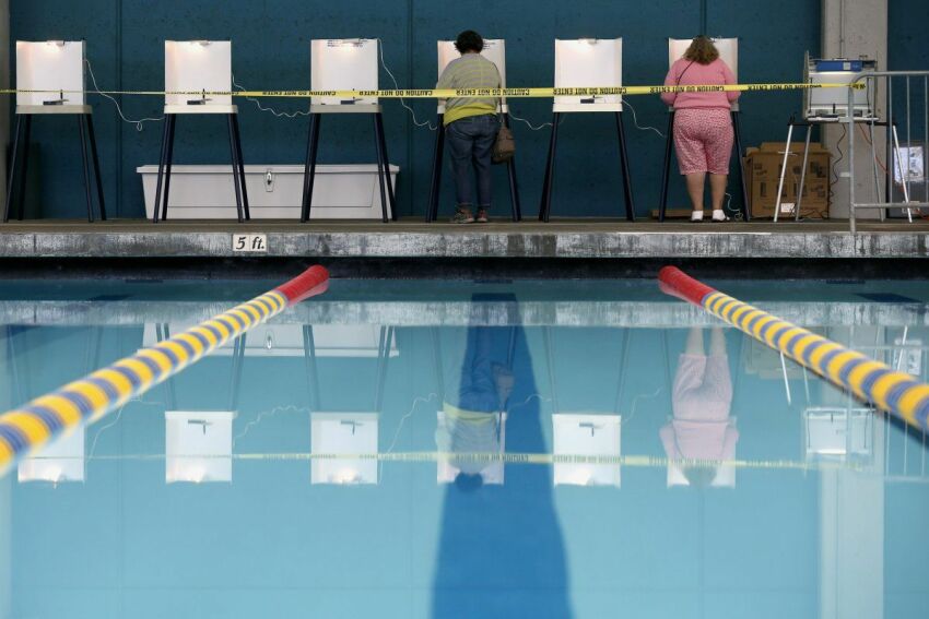 Des américains ont voté dans une piscine municipale !&nbsp;&nbsp;