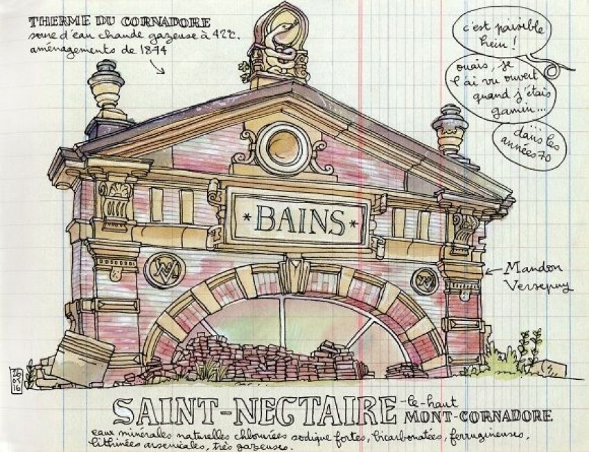 Dessin de l’artiste lapin, venu en séjour à Saint-Nectaire en 2016&nbsp;&nbsp;