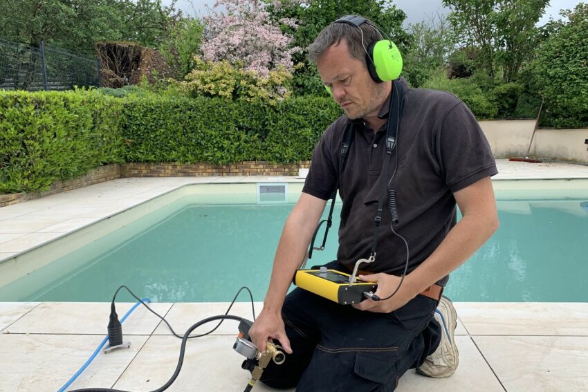 Détection de fuite sur une piscine avec le procédé électro-acoustique&nbsp;&nbsp;