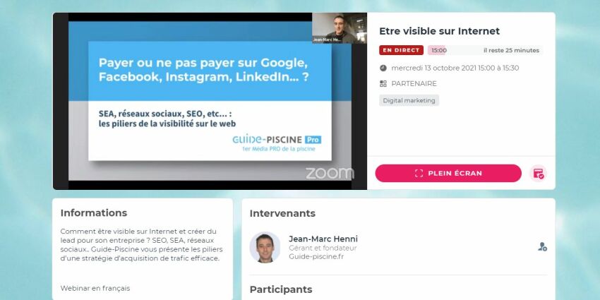 Etre visible sur Internet : SEO, SEA, leviers d'acquisition de trafic - Guide-Piscine.fr&nbsp;&nbsp;