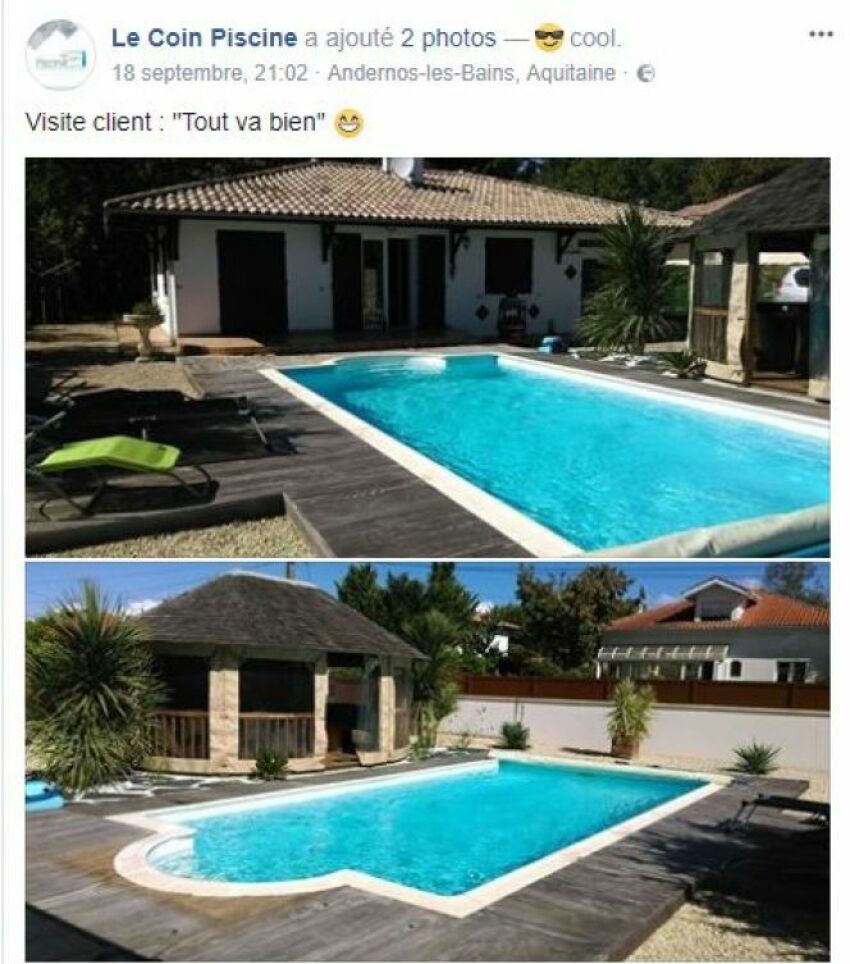 Exemple de réalisation d'une piscine. 