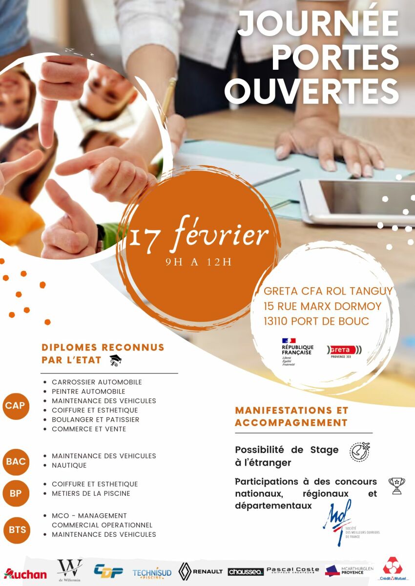 Formations : le CFA de Port-de-Bouc organise ses Journées Portes Ouvertes le 17 février 2024&nbsp;&nbsp;