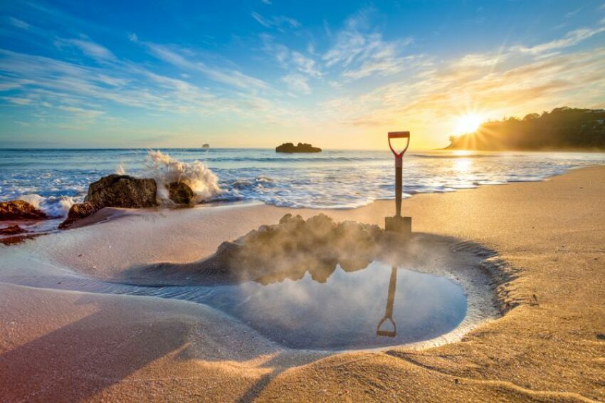 Hot Water Beach, en Nouvelle-Zélande&nbsp;&nbsp;