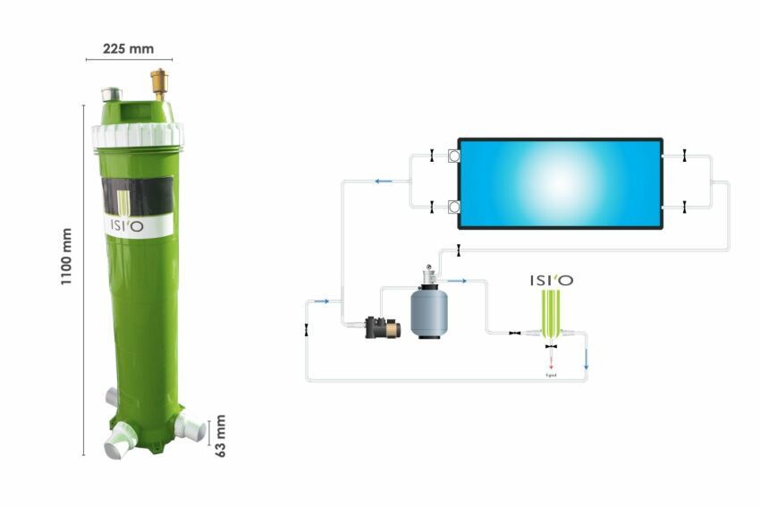 ISI'O, filtre récupérateur d'eau qui permet d'éviter les gaspillages d'eau entraînés par le contre-lavage du filtre à sable&nbsp;&nbsp;