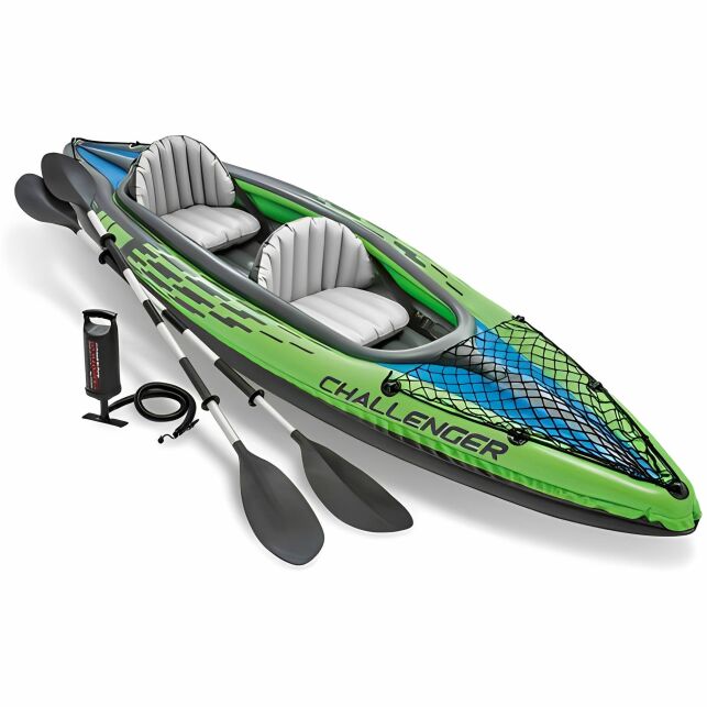 Kit kayak gonflable 2 places Challenger K2 avec rames et gonfleur Intex
