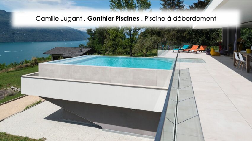 Piscine à débordement. Réalisation : Gonthier Piscine 