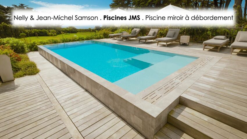 Piscine miroir à débordement. Réalisation : Piscines JMS. Architecte : Régis Dallier 
