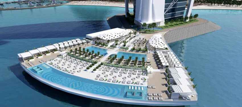 L'hôtel dispose également d'une immense terrasse avec deux piscines à débordement&nbsp;&nbsp;