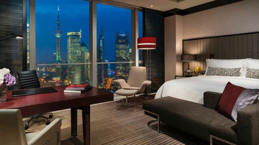 L'une des chambres du Four Seasons Hôtel à Shanghai&nbsp;&nbsp;