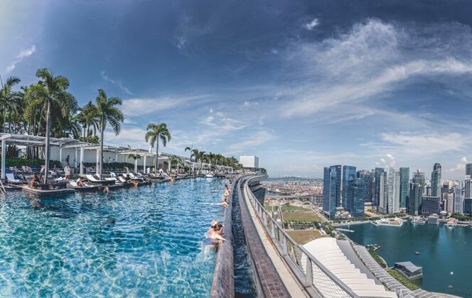 La piscine infinie du Marina Bay Sands, Singapore © Flickr Rob M