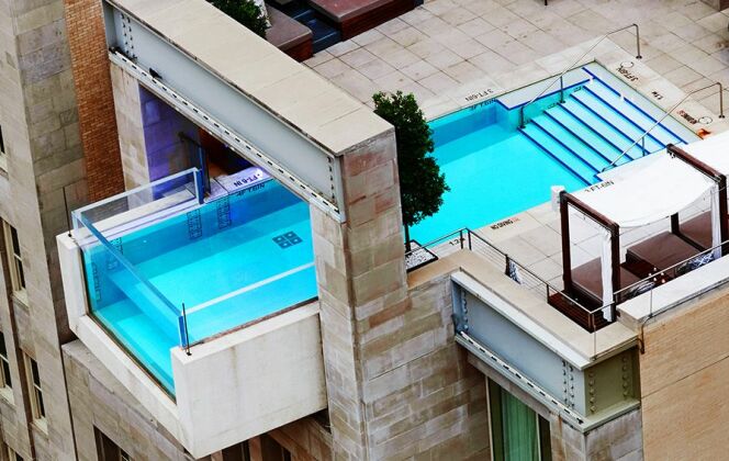 La piscine vertigineuse du Joule Hotel à Dallas © Pinterest