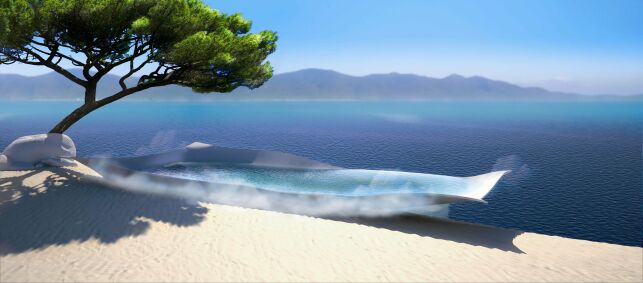 La piscine design Flying Pool de Diffazur avec vue sur mer : la piscine de demain dès aujourd'hui !