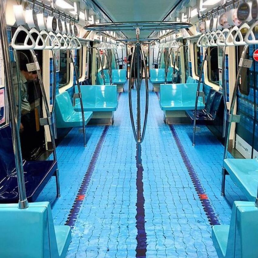 Le métro transformé en piscine.&nbsp;&nbsp;
