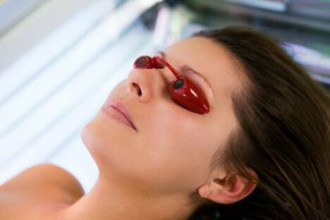 LUNETTES DE PROTECTION pour SOLARIUM anti UV Rouge vision protection bronzage 