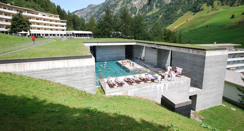 Les Thermes de Vals se fondent dans leur environnement. &nbsp;&nbsp;