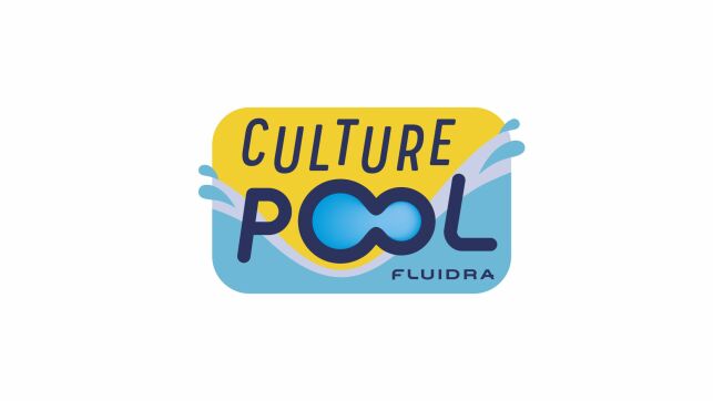 Logo de CULTURE POOL par Fluidra, une série de vidéos tutos à destination des consommateurs, pour les aider à bien entretenir leur piscine
