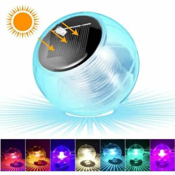 Magic - Lumière de Piscine Solaire Flottant Eclairage led Automatique Couleur Changement Étanche Boule Lampe Solaire pour Bassin Jardin, Piscine,