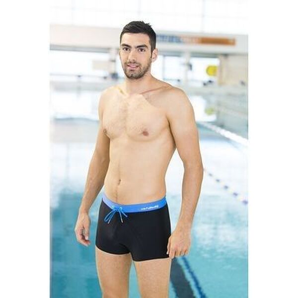 Maillot de bain homme Boxer Bactive noir bleu