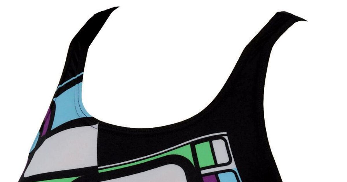 maillot de bain femme une pièce noir imprimé violet Maskara Arena 2013