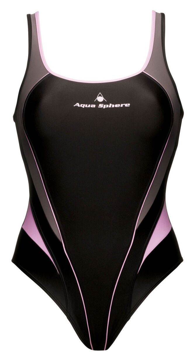 Maillot de bain une pièce aquagym femme noir et rose Aqua Sphere