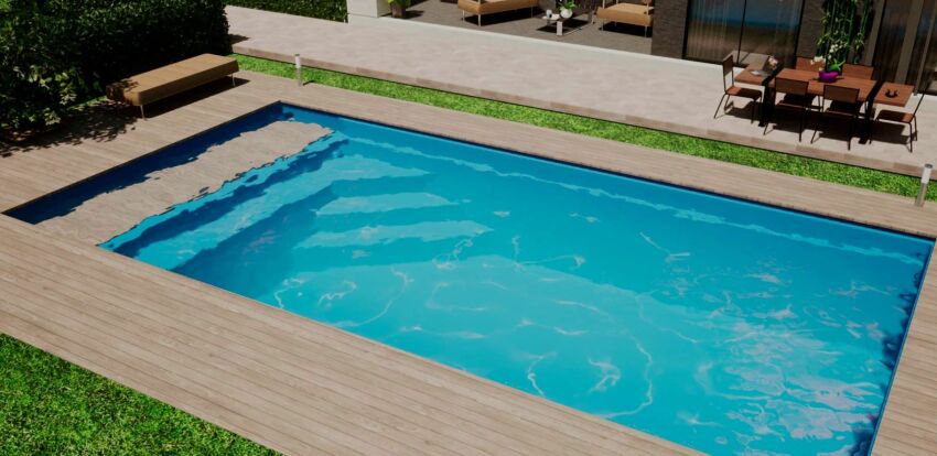 Mediester : une piscine coque avec couverture et caillebotis immergés&nbsp;&nbsp;