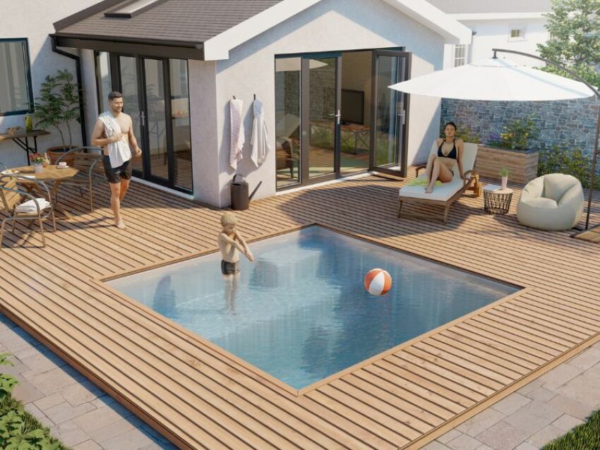Mini-piscine carrée Aquaviva : nouveauté Piscines Ibiza 2023&nbsp;&nbsp;