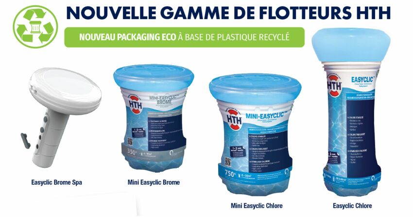 Nouveaux diffuseurs flottant de chlore stabilisé HTH EASYCLIC™ 