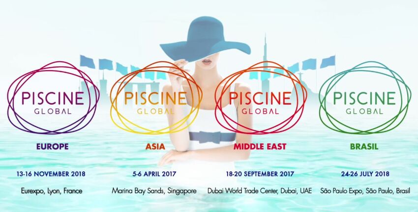 Nouvelle image de marque de Piscine Global, présentée au salon de 2016. 