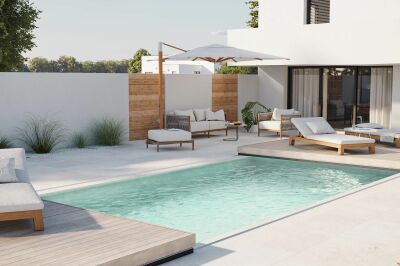 Nouveauté Sofatec 2024 : terrasse mobile pour piscine BORA