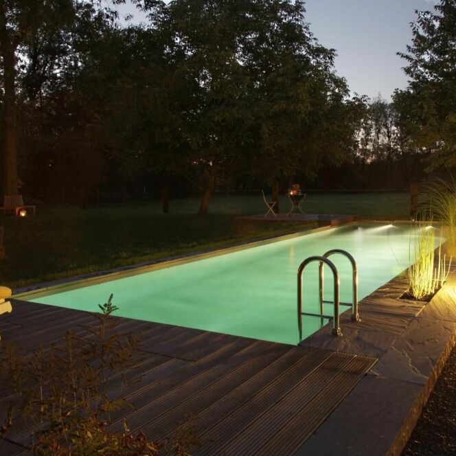 Piscine BIOTOP - Baignade écologique de nuit © Living-Pool de BIOTOP - www.baignade-ecologique.com