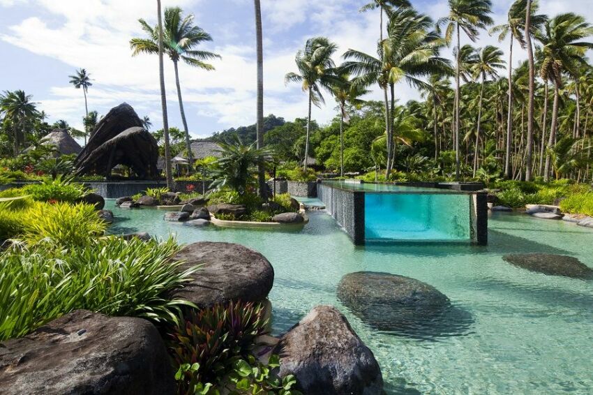 Piscine du Laucala Island Resort aux Îles Fidji&nbsp;&nbsp;