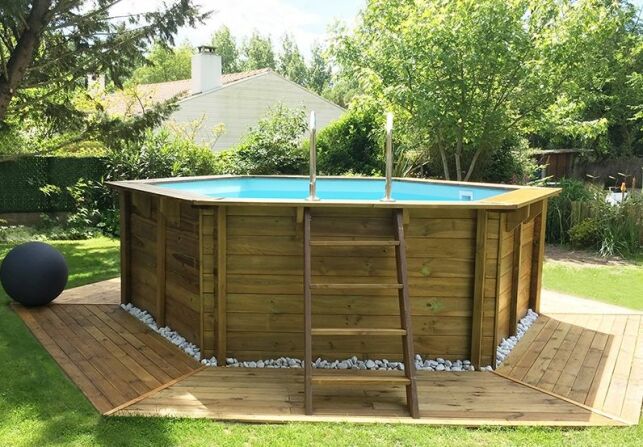 Piscine en bois hors-sol 4,12 x h1,19m