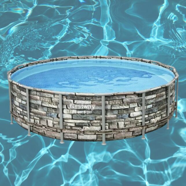 Installation rapide et facilité d'entretien : la piscine Power Steel Stone, votre alliée pour un été inoubliable