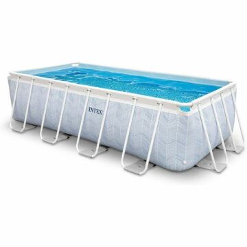 Intex - Piscine tubulaire Chevron rectangulaire 4,00 x 2,00 x 1,00 m Bleu