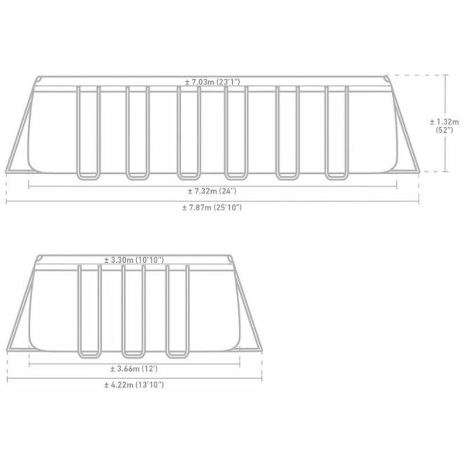 Piscine tubulaire Intex Ultra XTR Frame 7.32 x 3.66 x 1.32 m DR