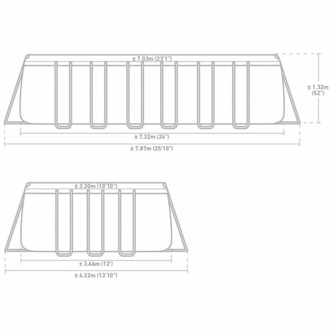 Piscine tubulaire Intex Ultra XTR Frame 7.32 x 3.66 x 1.32 m DR