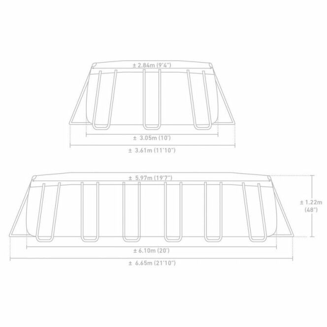 Piscine tubulaire Prism Frame INTEX : 6.10 x 3.05 x 1.22 m DR