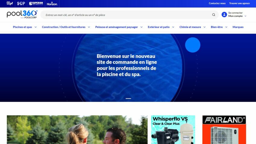 Pool360 : nouveau site de commandes en ligne Pool360&nbsp;&nbsp;